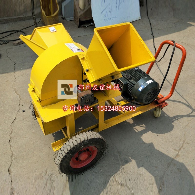 移动式物业景区处理树杈枯枝圆木树枝粉碎机多功能双口木材破碎机