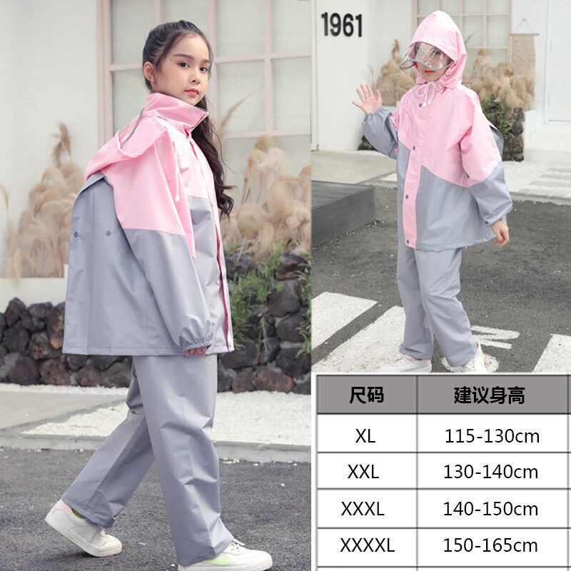 儿童雨衣雨鞋套装男童女童女孩中小学生上学专用防水全身分体雨庄