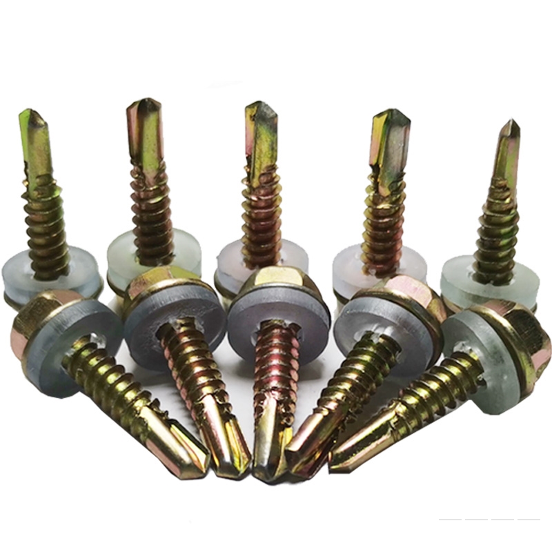 外六角钻尾自攻螺丝钉自钻镀锌彩钢瓦钉子燕尾套头加长钻尾丝螺钉