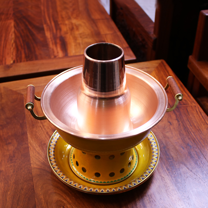 新款景泰蓝珐琅单人双人酒精涮肚锅酒精灯火锅炉小火锅锅一人一锅