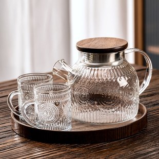大号单壶厚 玻璃太阳花茶壶耐热高温家用电陶炉烧水养生煮茶具套装