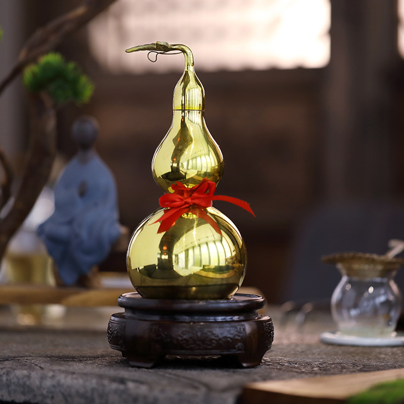 纯铜葫芦摆件开口铜葫芦大小号八卦百草明咒葫芦挂件