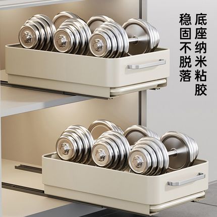厨房碗盘收纳架碗碟拉篮抽屉式置物架橱柜内沥水抽拉碗篮内置碗架