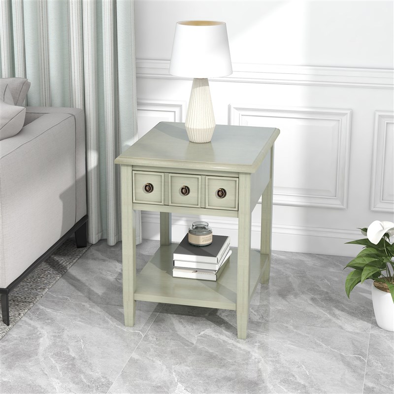 自观 轻奢复古客厅角几小茶几沙发边几极简清新绿卧室迷你床头柜