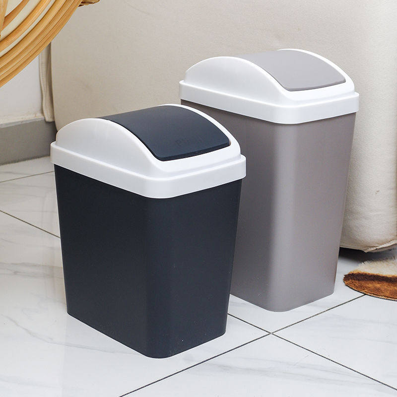带盖垃圾桶家用创意卧室客厅大小号厨房卫生间长方形摇盖垃圾筒