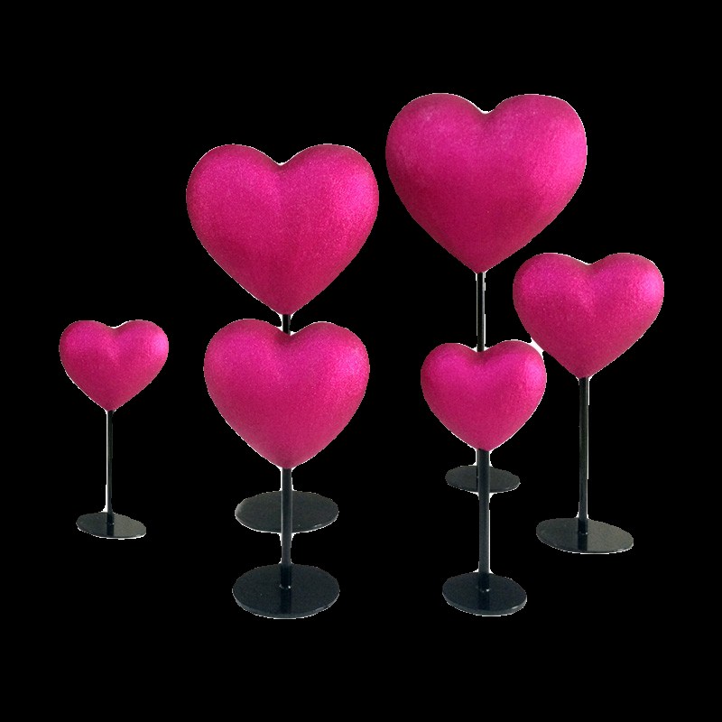 户外情人c节七夕泡沫雕塑落地支撑爱心桃心景观堆头装饰摆件道具