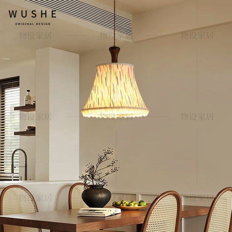 复古中古风餐厅吊灯法式卧室房间主灯日式N餐桌吧台灯具简约现代