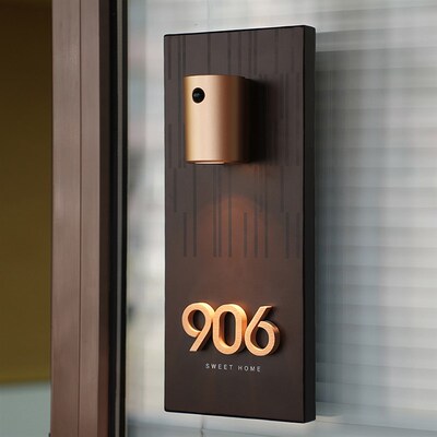 免接线磁吸充电k感应灯门牌标牌入户门工作室门牌号挂牌定制