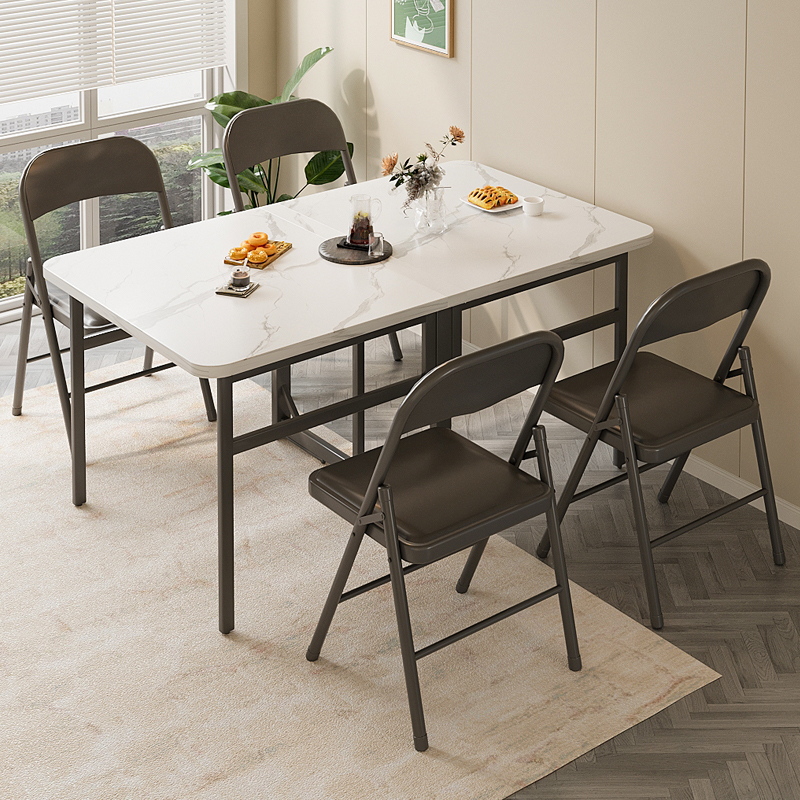 餐桌出租房用折叠餐桌家用休闲A桌椅简易小户型饭桌长方形桌子商