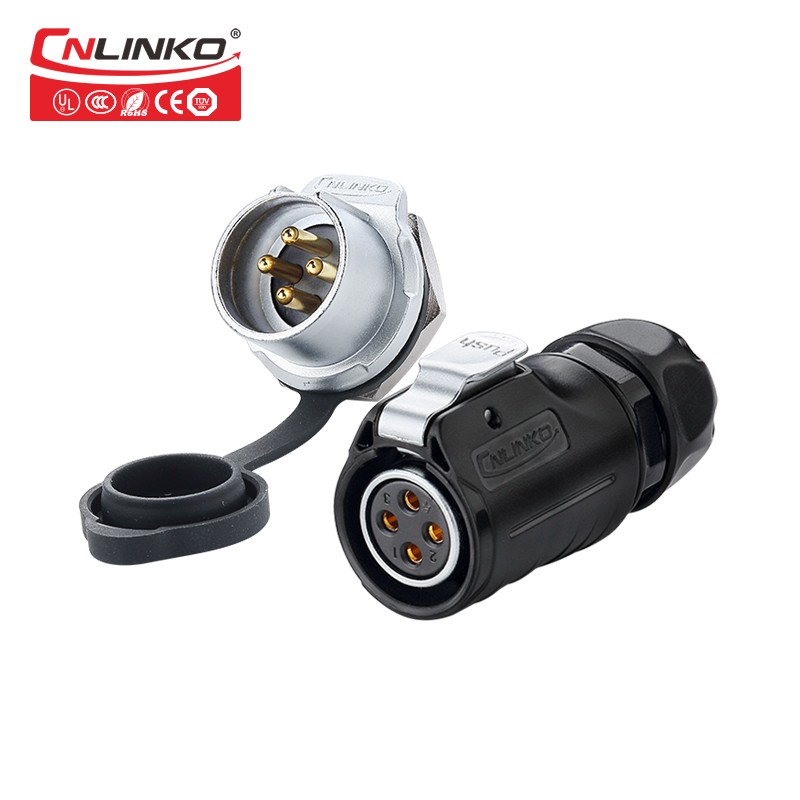 凌科LPb20反装母头公座2-12芯螺纹电源信号防水航空插头连接器20A