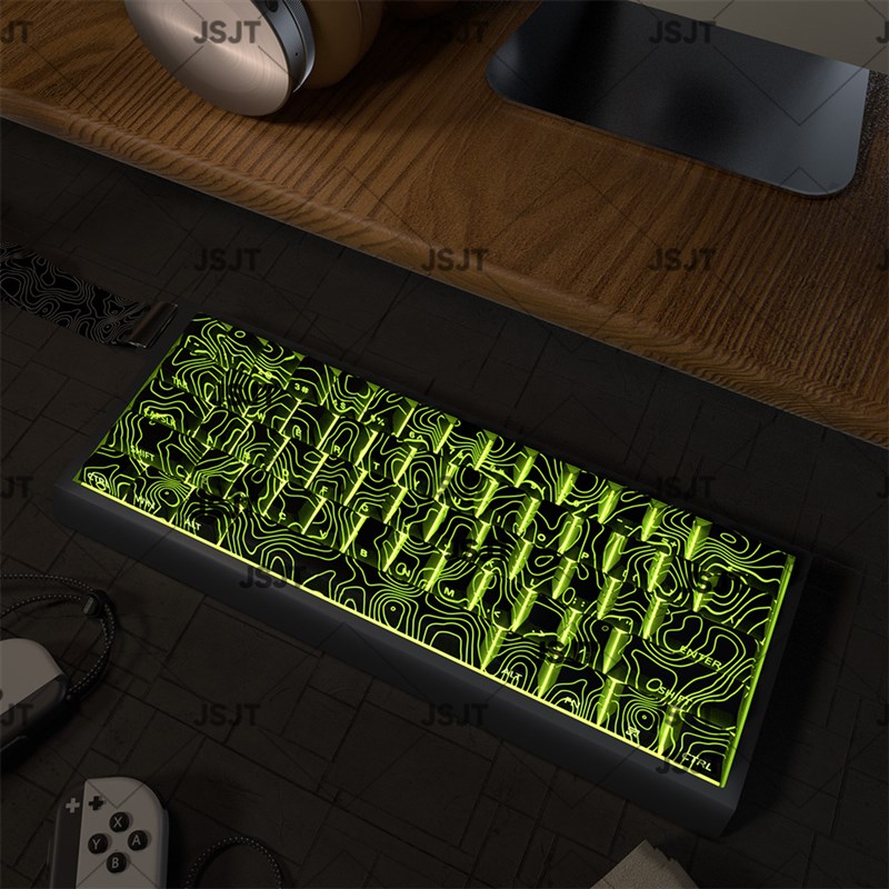 等高线3.0epbt线条字符侧刻透光键帽适配wooting60/ND63/美加狮68