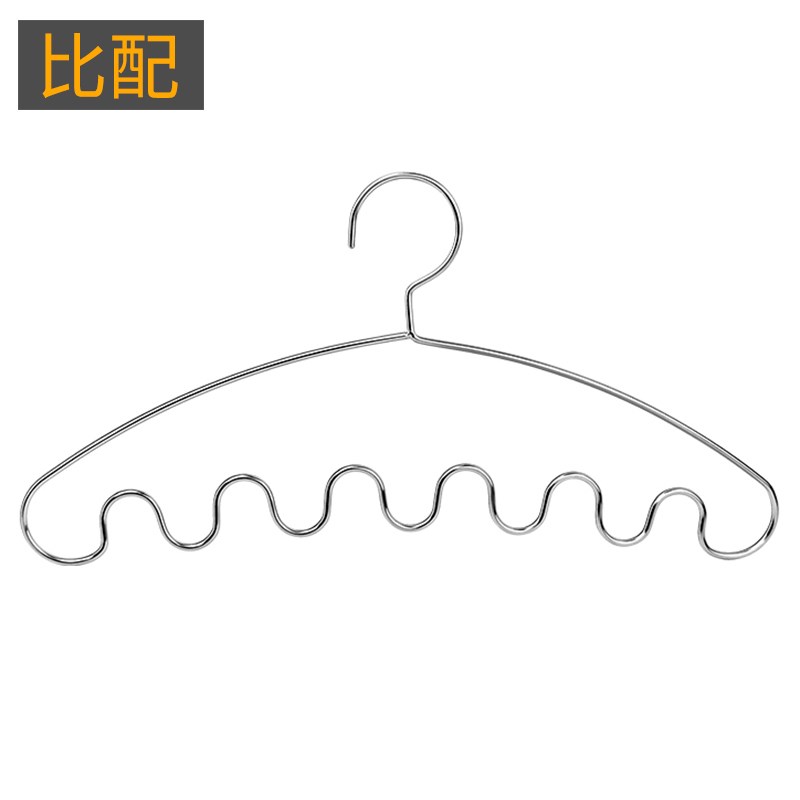 实心加粗不锈钢波j浪形衣架金属洗衣晾晒架皮带吊带裙挂衣柜收纳