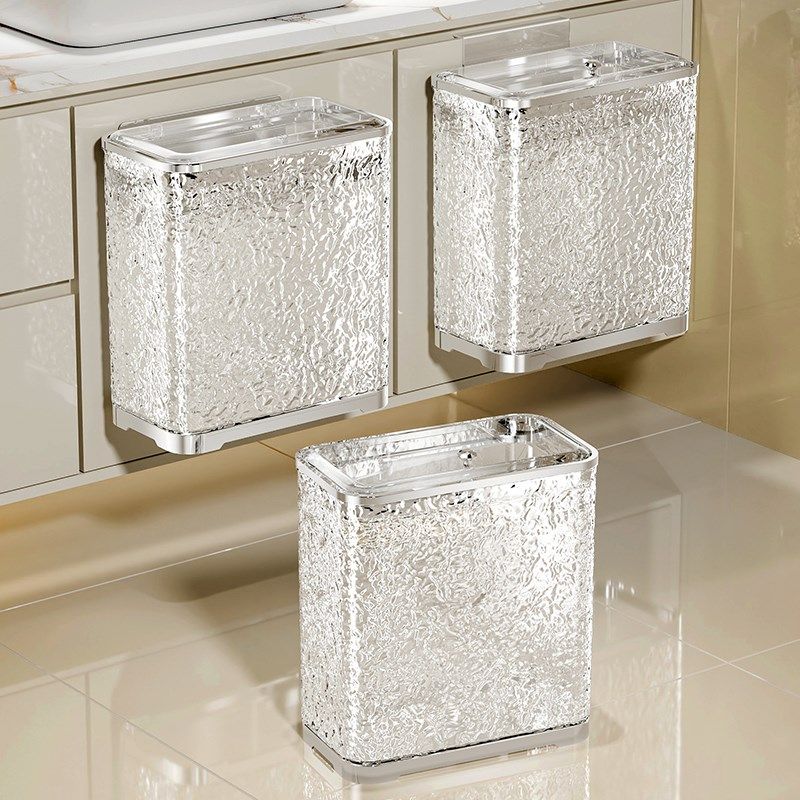 卫生间垃圾桶壁挂按压式家用客厅厨房2024新款夹缝带盖厕所专用桶