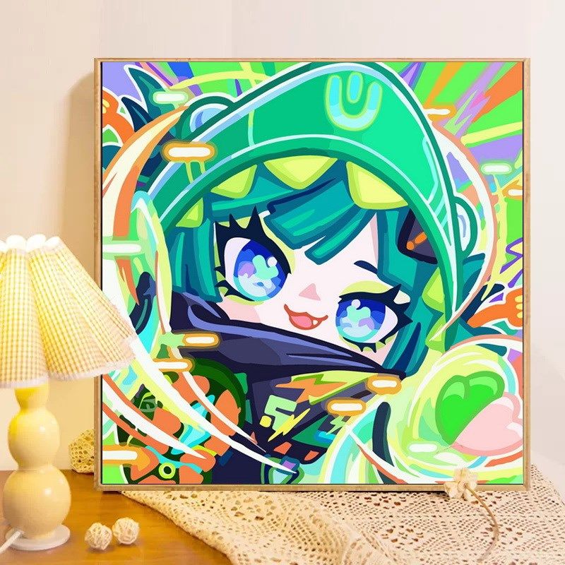 蛋仔派对鲨莉娃数字油画diy儿童卡通可爱手工填色涂鸦装饰油彩画,家居饰品,DIY/数字油画,淘宝优惠券,粉丝福利购,淘宝优惠卷