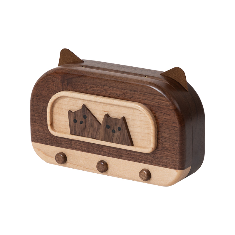 梵瀚 实木可爱首饰盒可携式小型女孩公主珠宝盒项T链耳针饰品收纳