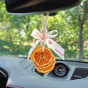 2024新款汽车挂件大橘大利橙片干花车挂心想事橙汽车挂饰女生礼物
