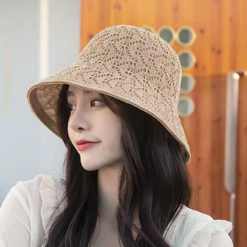 显脸小渔夫帽女夏季凉帽防晒帽遮阳时尚薄款透气太阳帽水桶盆帽子