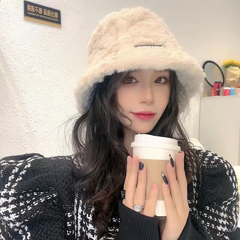 帽子冬天毛茸茸渔夫帽女秋冬新款百搭显脸小冬季加厚保暖毛绒盆帽