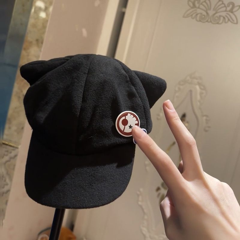 2025猫耳朵鸭舌棒球帽子女可爱甜妹明日香cosplay设计感显脸小潮