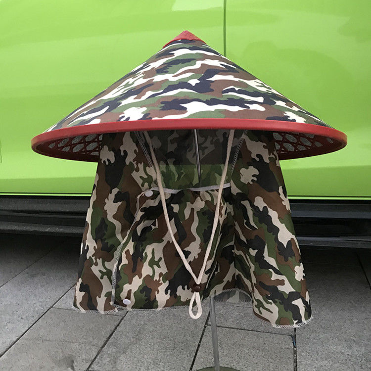 2025斗笠防雨防晒帽子女遮脸护颈遮阳采茶户外农民劳动工作披肩帽