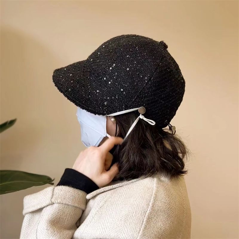 网红同款秋冬渔夫帽百显脸小可挂口罩可折叠时尚女士帽子春秋款