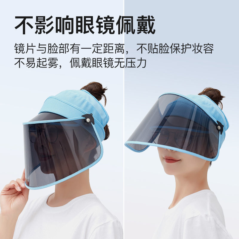 2025新款遮阳帽女防紫外线骑电动车开车电瓶车遮脸面罩夏季太阳帽