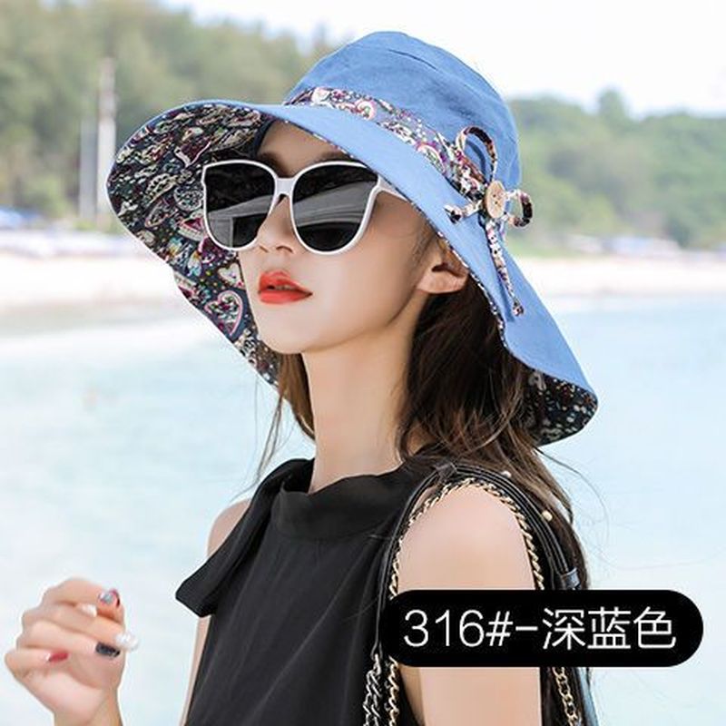 新款可折叠帽子女潮夏天韩版遮阳帽防晒帽防紫外线遮脸大沿太阳帽