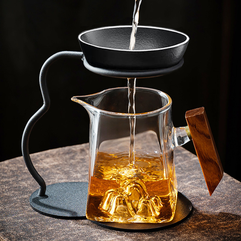 高档茶漏茶滤玻璃公道杯一体功夫茶具配件陶瓷架茶道茶叶茶过滤三图片