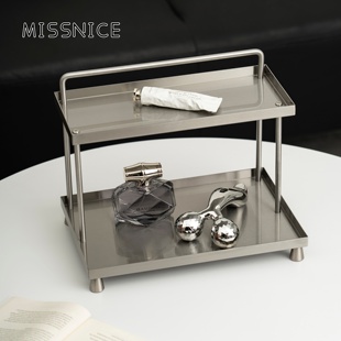 MISSNICE不锈钢桌面咖啡杯收纳架厨房置物架双层水杯架茶杯整理架