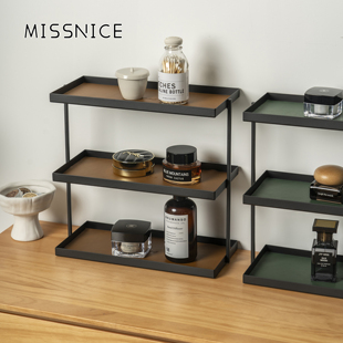 MISSNICE简约长方形多层化妆品置物架桌面护肤品收纳架分格整理架