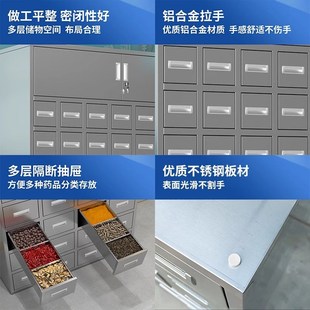 304加厚中药柜诊所西药柜防中药柜不锈钢调剂台潮多斗抽屉配药柜