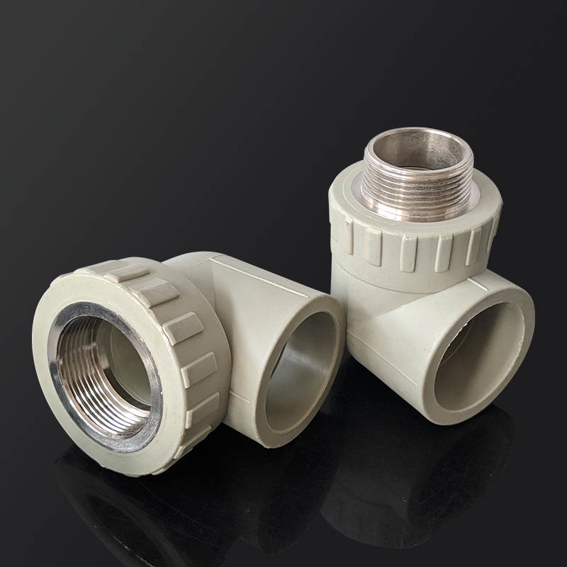 PPR内丝弯头外丝弯头40/50/63/2寸热熔焊接弯接头水管水泵节/灰色