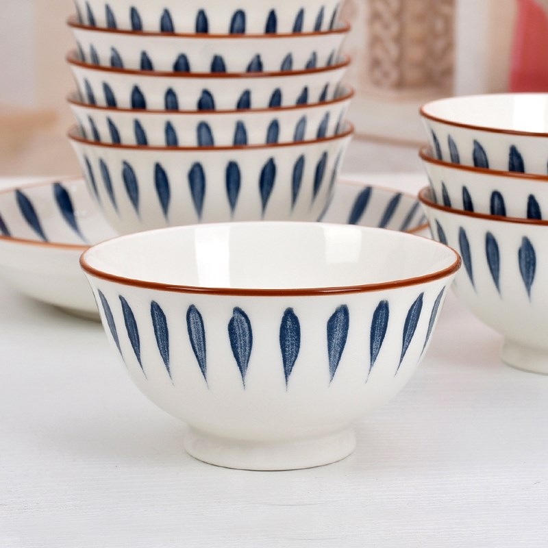 客家谣陶瓷餐具套装碗盘家用饭碗10碗10盘鱼盘汤碗组合新款碗碟