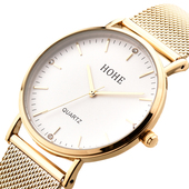 HOHE手表 男士 超薄简约防水石英表 正品 日本进口机芯时尚 休闲男表