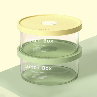 高硼硅玻璃饭盒可微波炉加热专用上班族2025新款圆形大容量保鲜盒