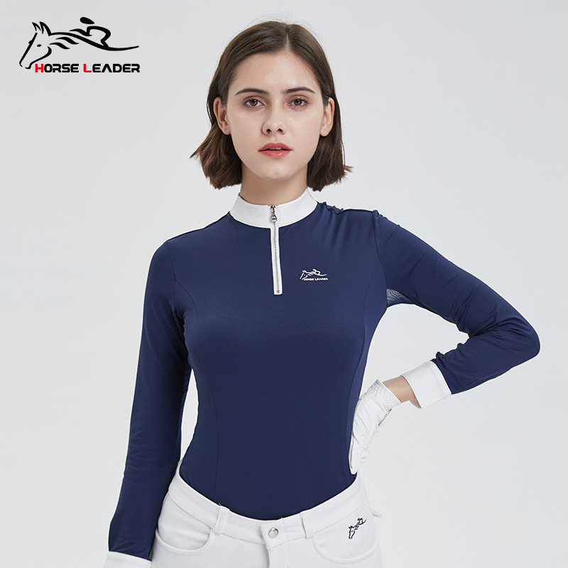 马术长袖T恤成人骑马服训练比赛服女速干高弹透气马术服马术用品