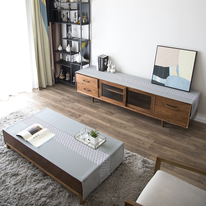 简约新中式长方形桌布防水防油防烫免洗餐桌布艺茶几垫电视柜盖布