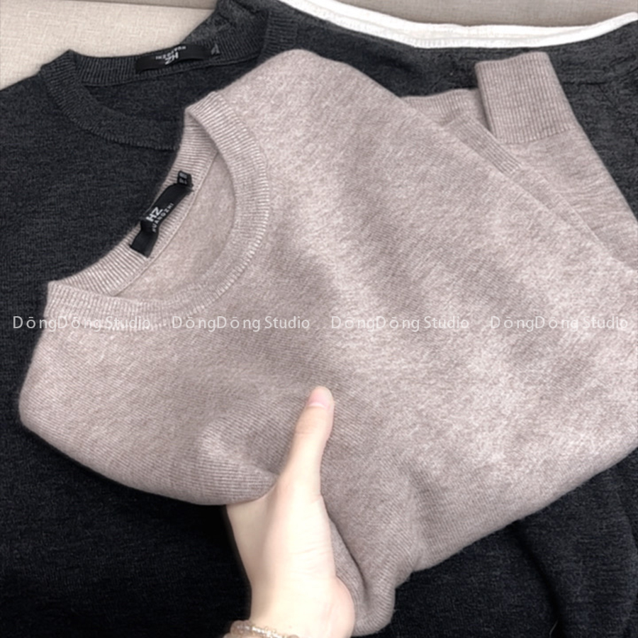 高高货！品牌代工！[全毛男装]纯色圆领套头宽松长袖秋冬毛衣A706