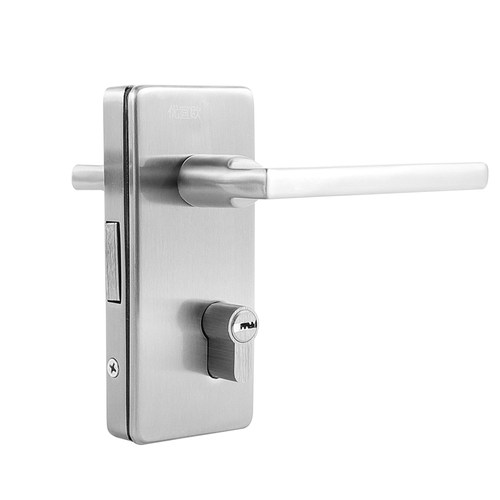 玻璃门锁办公室隔断推拉门双开门开孔锁无框玻璃门锁框双开单门锁