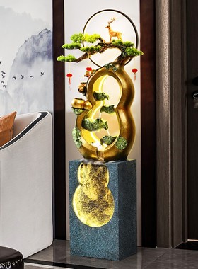 新中式流水喷泉摆件葫芦客厅家居电视柜装饰品循环水景观开业礼物