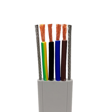 扁平型高柔性拖链电缆 带双钢丝随行电缆YFFB+2G抗拉电源线复合线