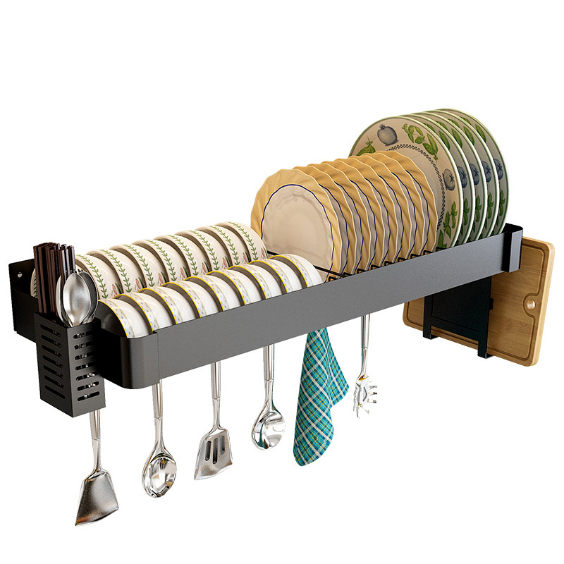 免打孔厨房水槽置物架壁挂式墙上水池碗架沥水架放碗碟碗盘收纳架