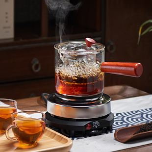 侧把玻璃茶壶耐高温加厚家用电热炉煮茶壶耐热过滤泡茶器茶具套装