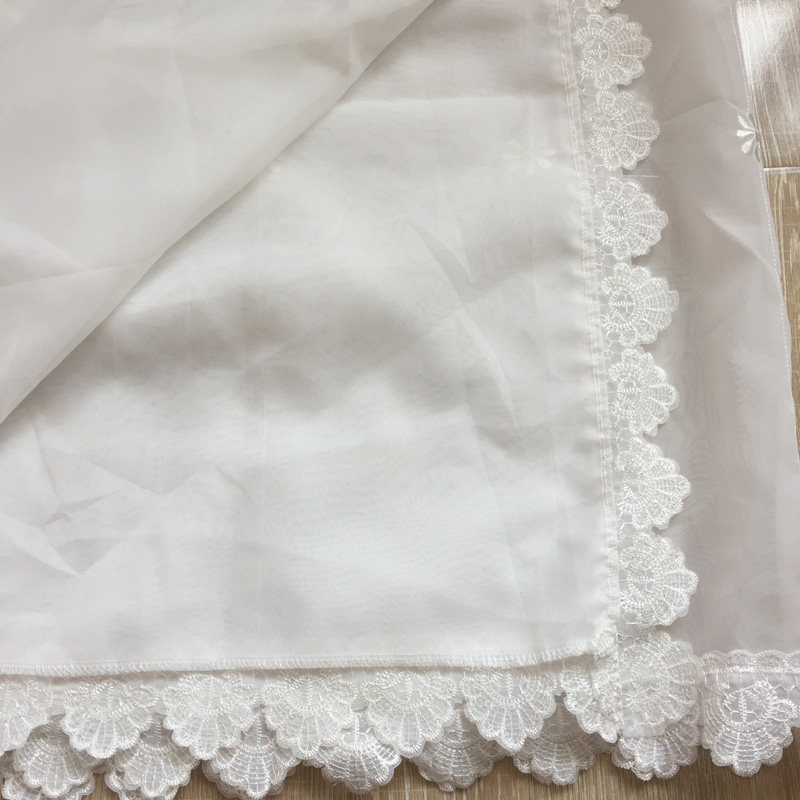 纯白色双层纱帘半截窗帘短窗帘飘窗卧室小窗帘半帘短帘透光不透人