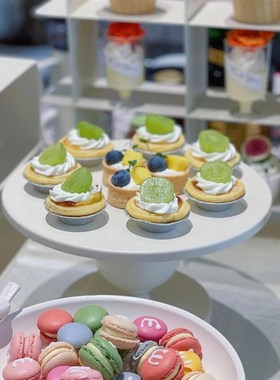 奶油色风格甜品台摆件展示架婚礼摆台装饰生日蛋糕架铁艺点心托盘