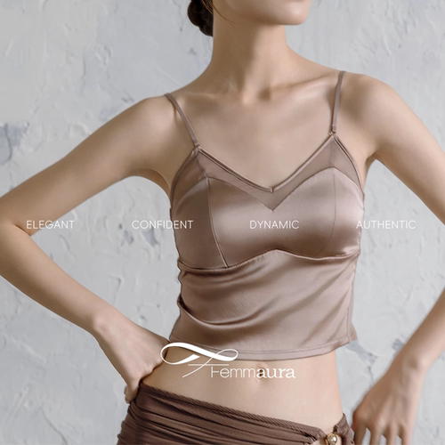 FEMMAURA 瑾丨桑蚕丝缎面弹力美背吊带背心 Lindsay 琳赛