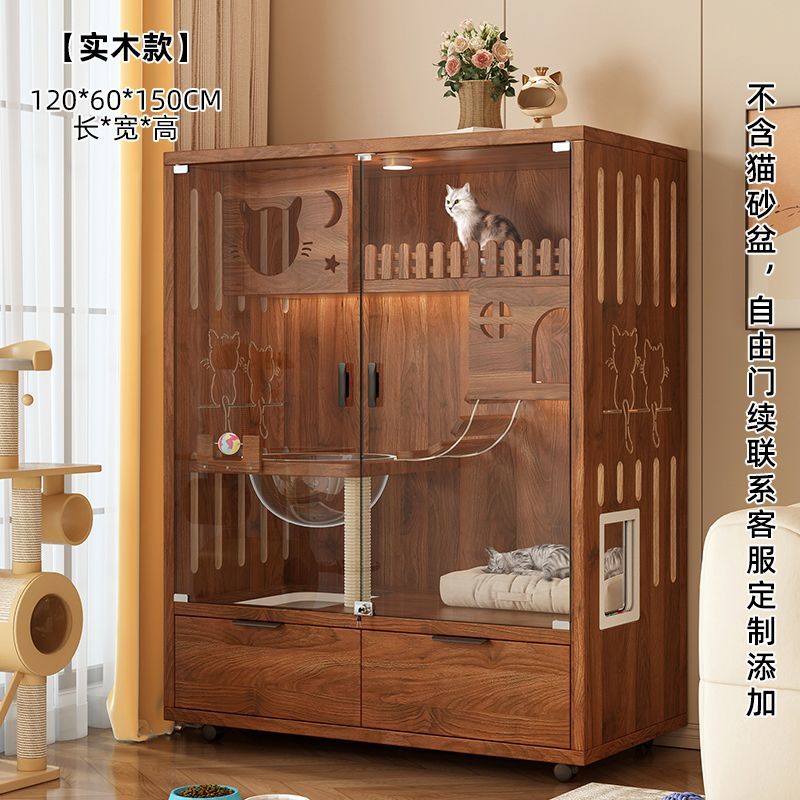 抽屉式猫笼子透气带滚轮