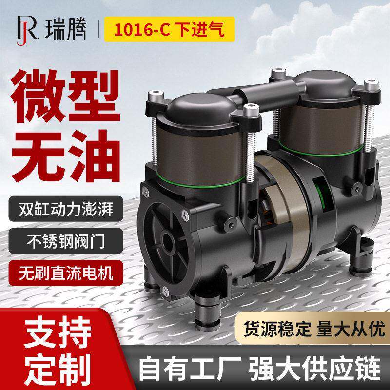 瑞腾便携式压缩机双缸上气微型空压机制氧机美容仪无油活塞真空泵