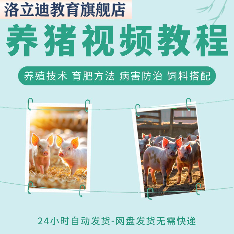养猪技术视频教程资料大全科学猪场全套畜牧创业项目资料自学防病