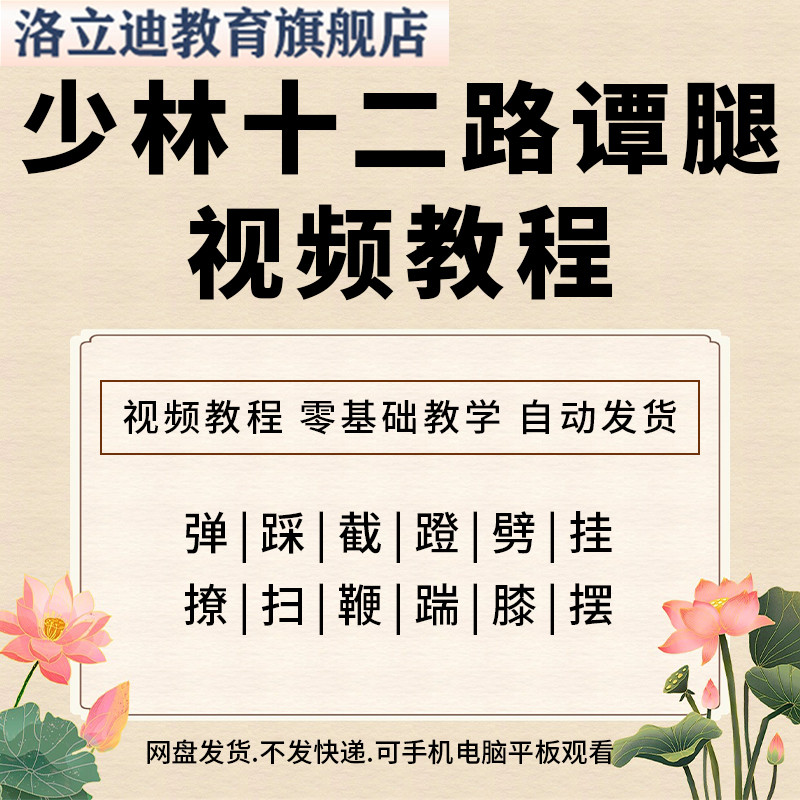 少林十二路谭腿视频教程少林功夫零基础教学传统武术腿法教程
